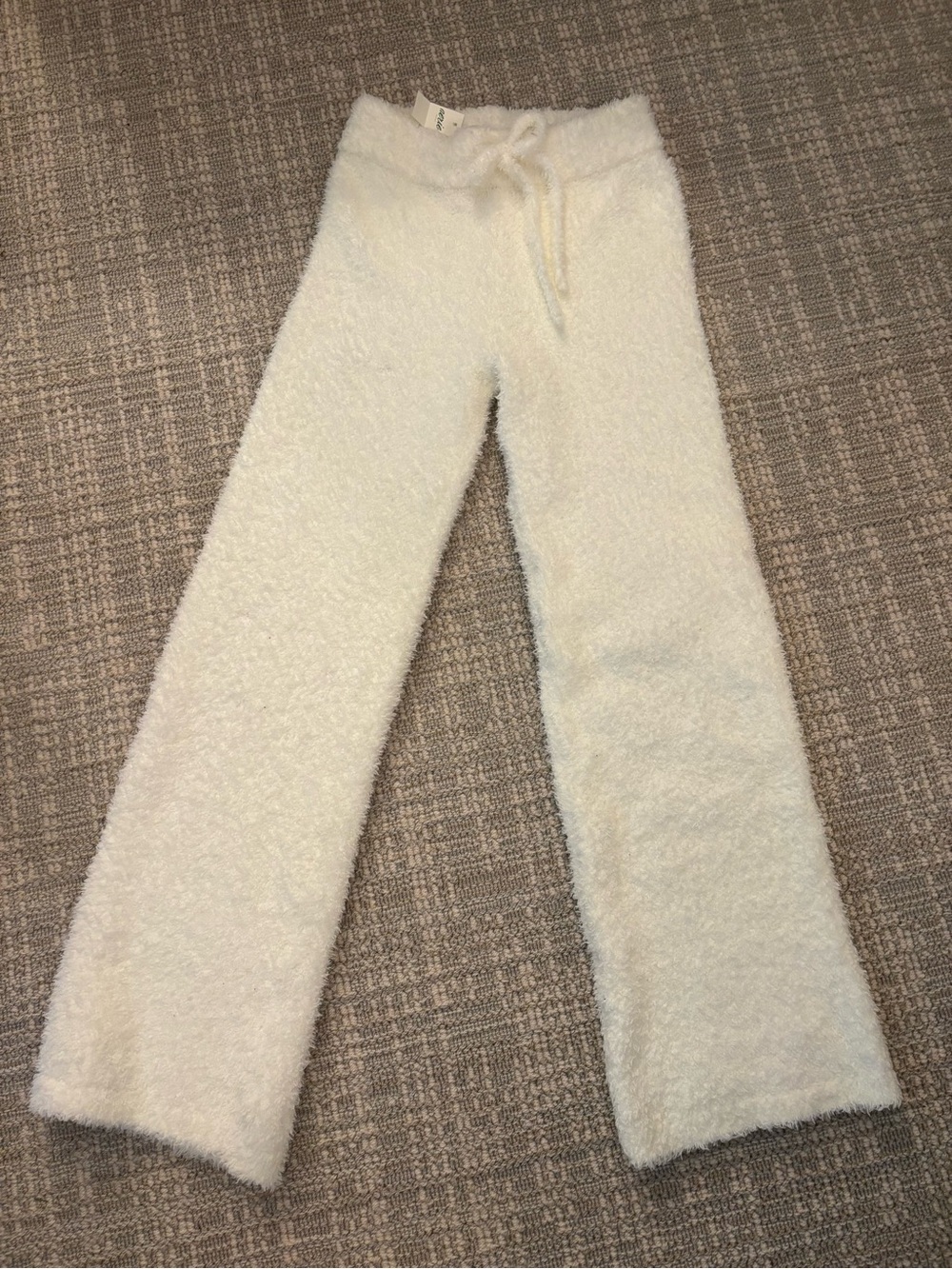 American Eagle Outfitters Cream Fuzzy Lounge Pants